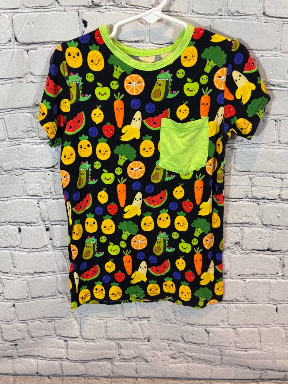 Little Froggy Dancing Fruits Bamboo Pocket T-Shirt